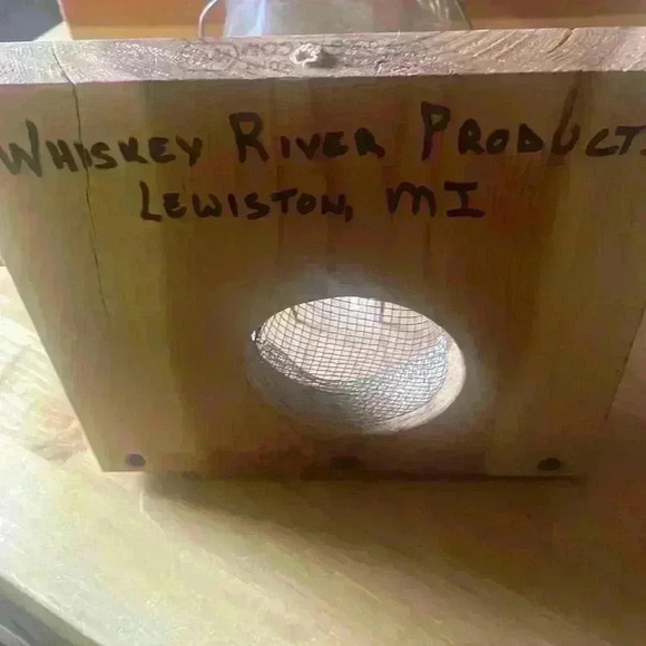 Homemade Wooden Whiskey Bottle Bird/Critter Feeder - Picture 2 of 4